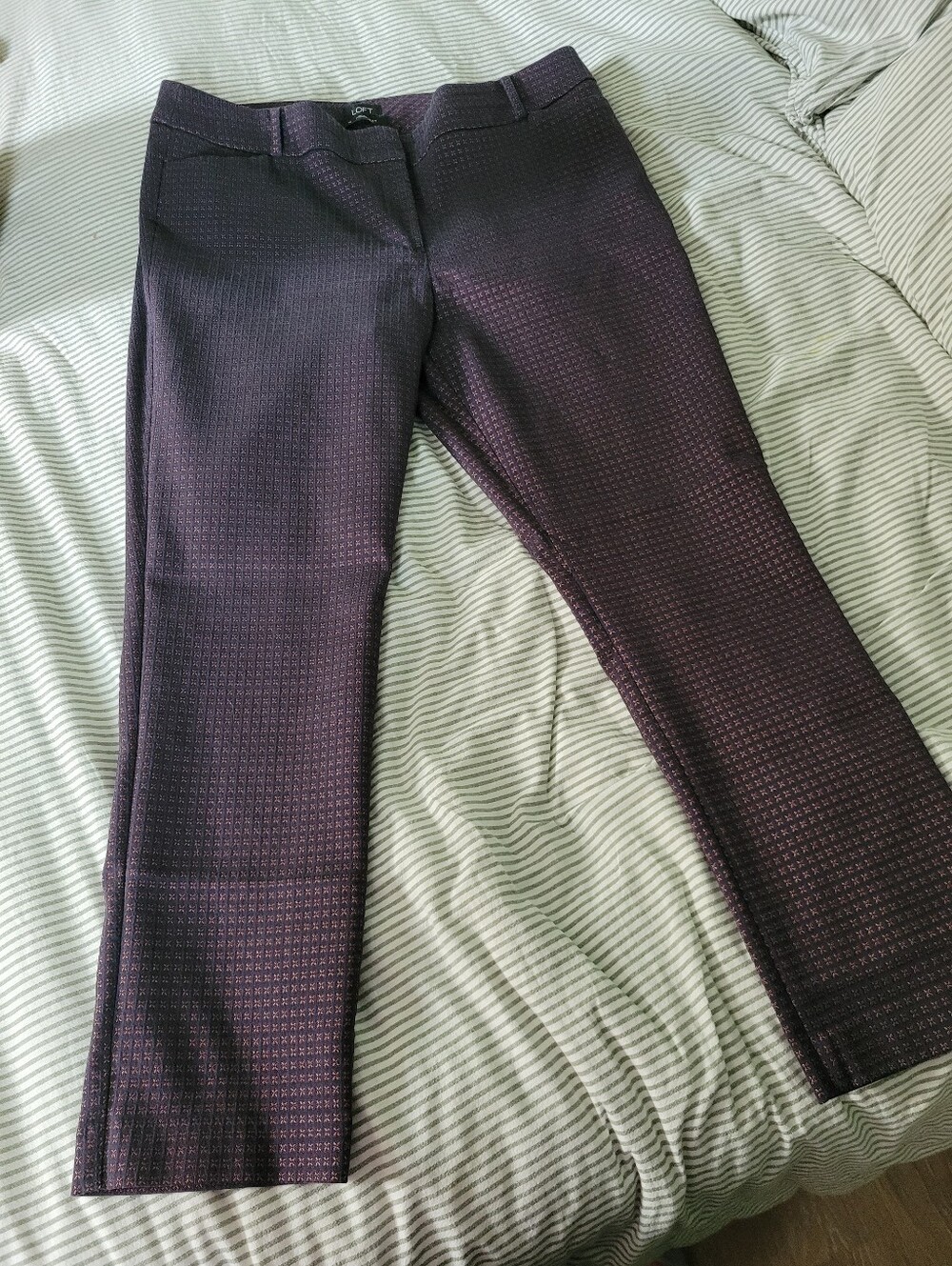 LOFT Womens Slim Dress Pants in Deep Plum
